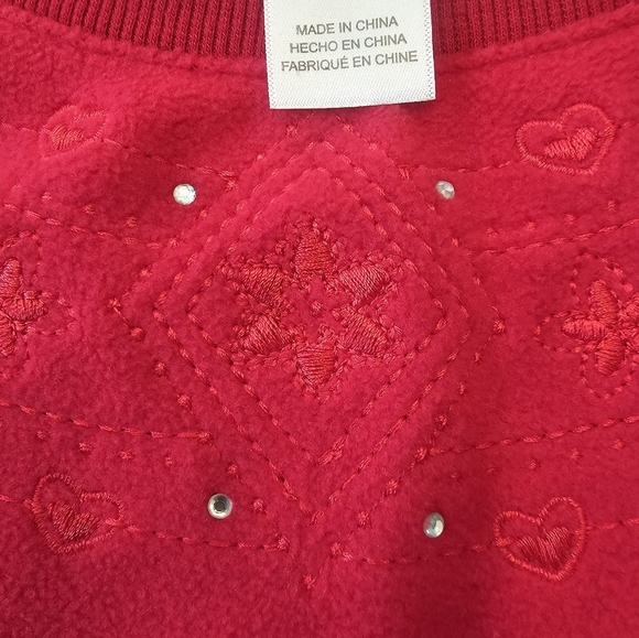 Alfred Dunner Red Embroidered Fleece Sweatshirt Petite Small PS - Picture 3 of 8